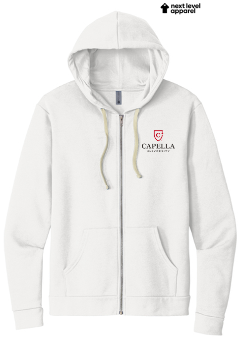 Next Level Apparel® Unisex Santa Cruz Zip Hoodie - White