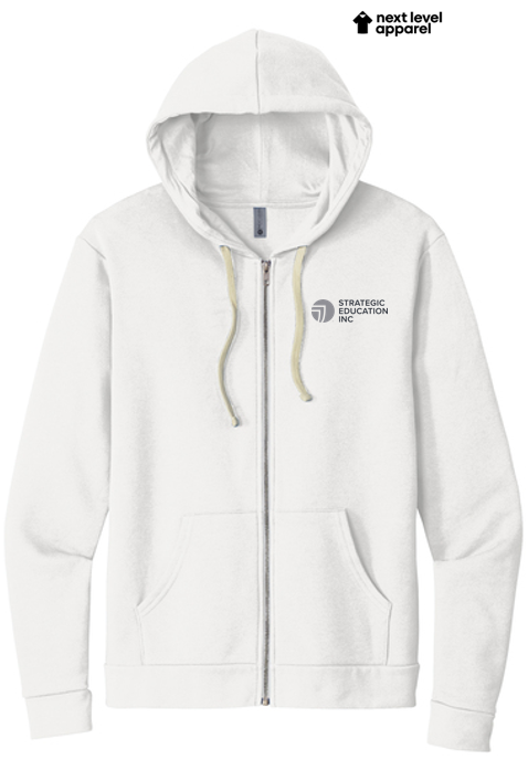 Next Level Apparel® Unisex Santa Cruz Zip Hoodie - White