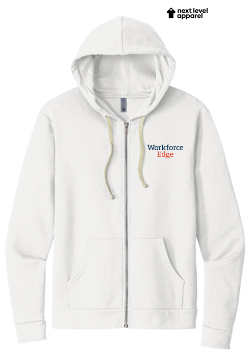Next Level Apparel® Unisex Santa Cruz Zip Hoodie - White