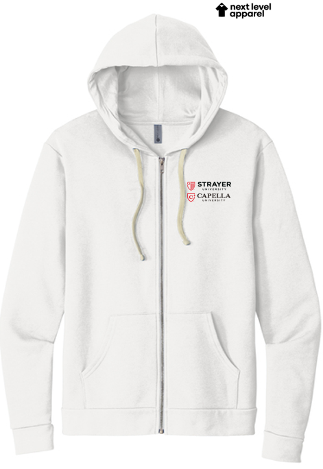 Next Level Apparel® Unisex Santa Cruz Zip Hoodie - White