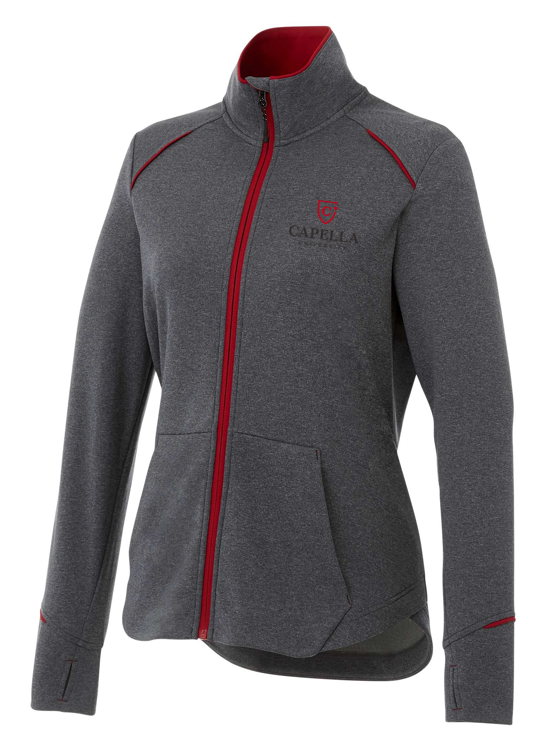 Women's TAMARACK Full Zip Performance Jacket with Thumb Holes - Team Red/Heather Charcoal