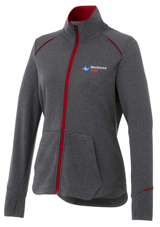 Women's TAMARACK Full Zip Performance Jacket with Thumb Holes - Team Red/Heather Charcoal