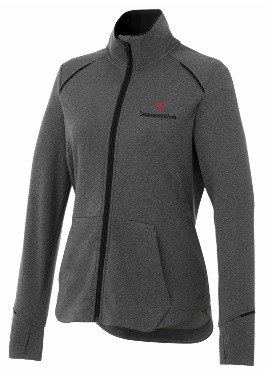 Women's TAMARACK Full Zip Performance Jacket with Thumb Holes - Black/Heather Charcoal