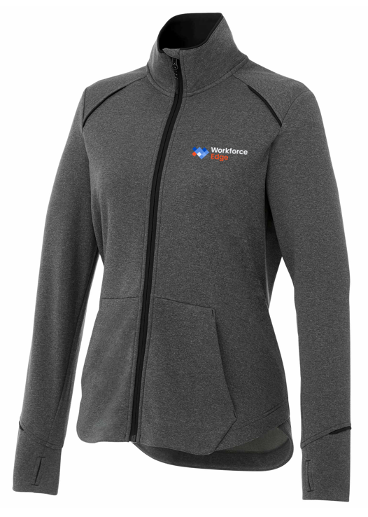 Women's TAMARACK Full Zip Performance Jacket with Thumb Holes - Black/Heather Charcoal