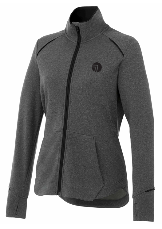 Women's TAMARACK Full Zip Performance Jacket with Thumb Holes - Black/Heather Charcoal
