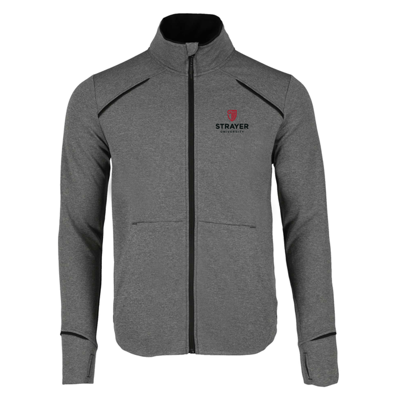 Men's TAMARACK Full Zip Performance Jacket with Thumb Holes - Black/Heather Charcoal