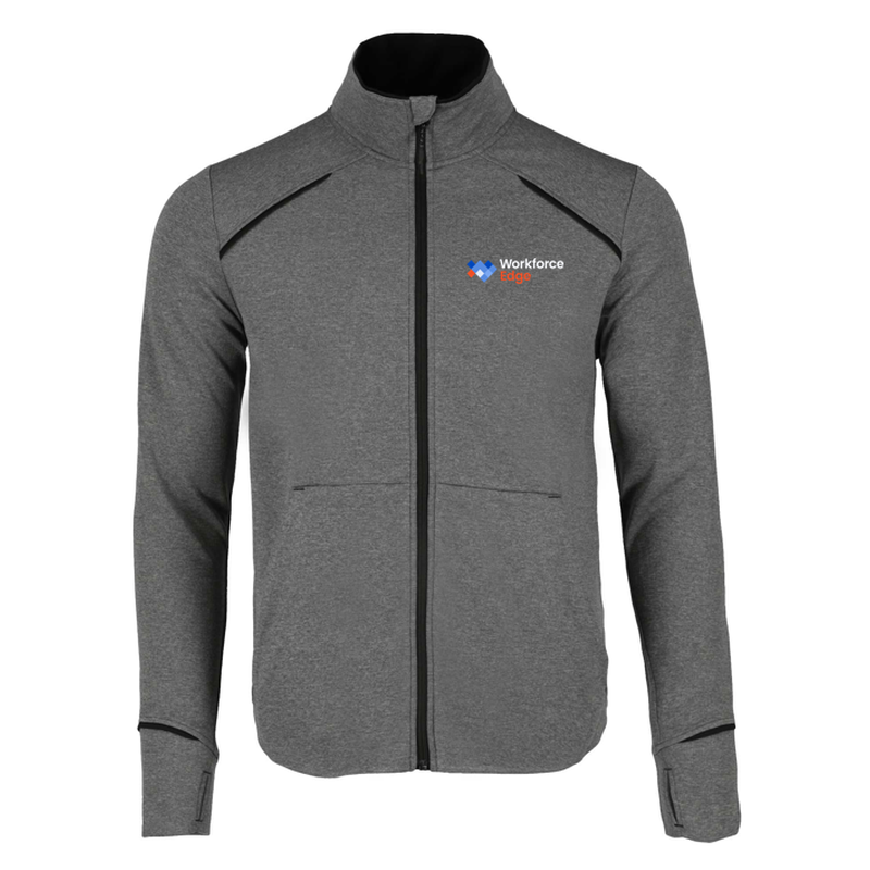Men's TAMARACK Full Zip Performance Jacket with Thumb Holes - Black/Heather Charcoal