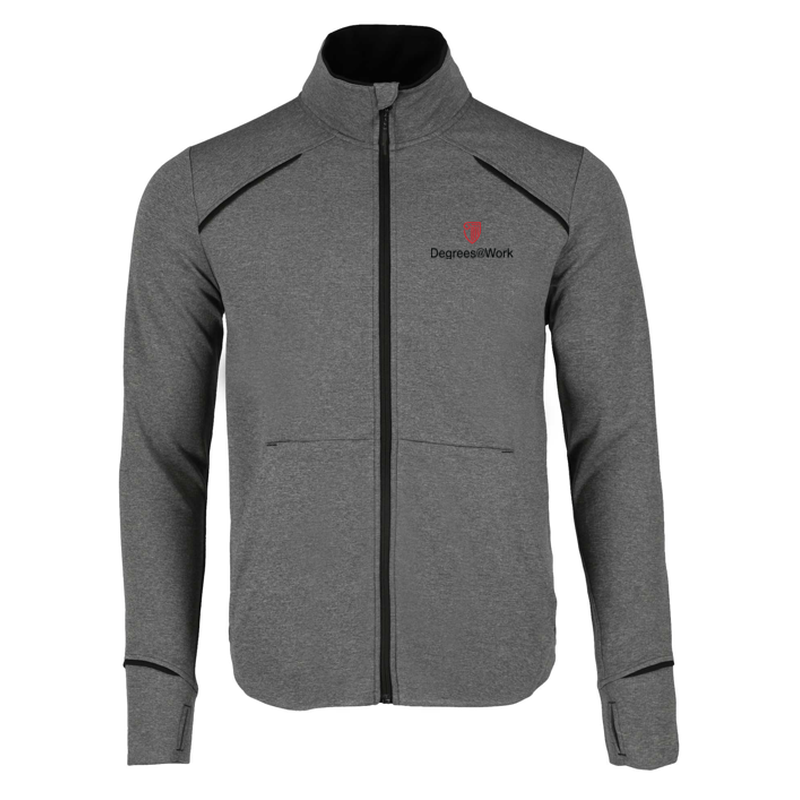 Men's TAMARACK Full Zip Performance Jacket with Thumb Holes - Black/Heather Charcoal