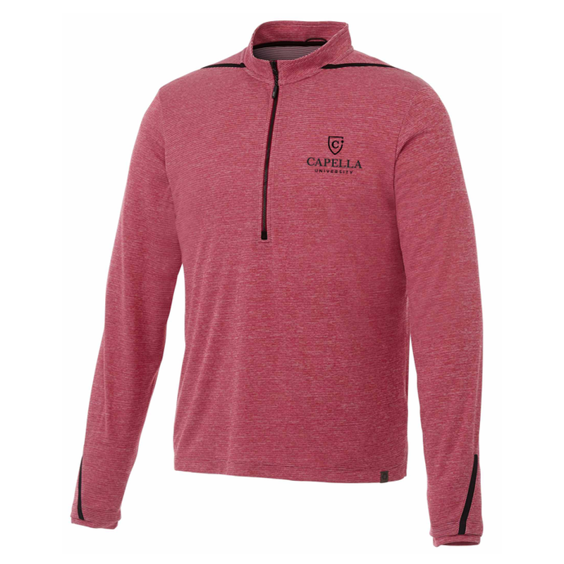 Men's DEGE Eco Knit Performance Half Zip - Vintage Red Heather/Black