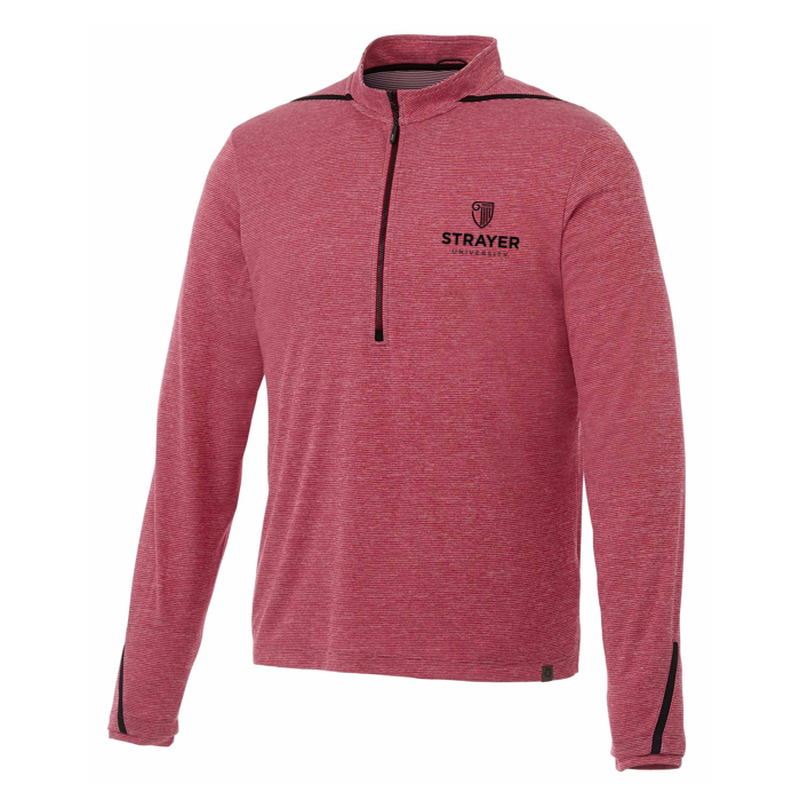 Men's DEGE Eco Knit Performance Half Zip - Vintage Red Heather/Black