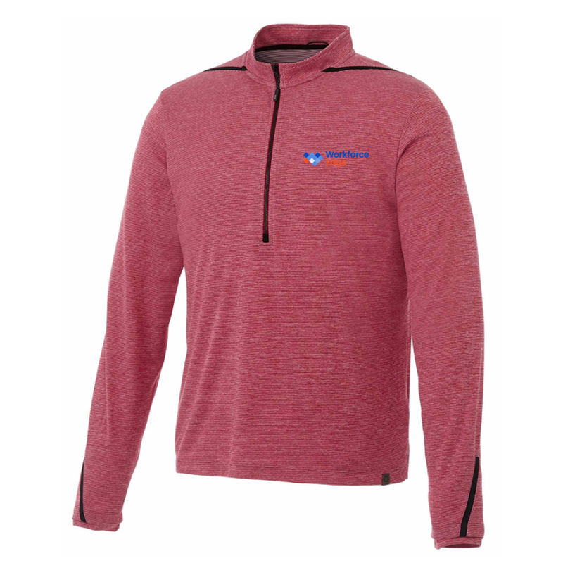 Men's DEGE Eco Knit Performance Half Zip - Vintage Red Heather/Black