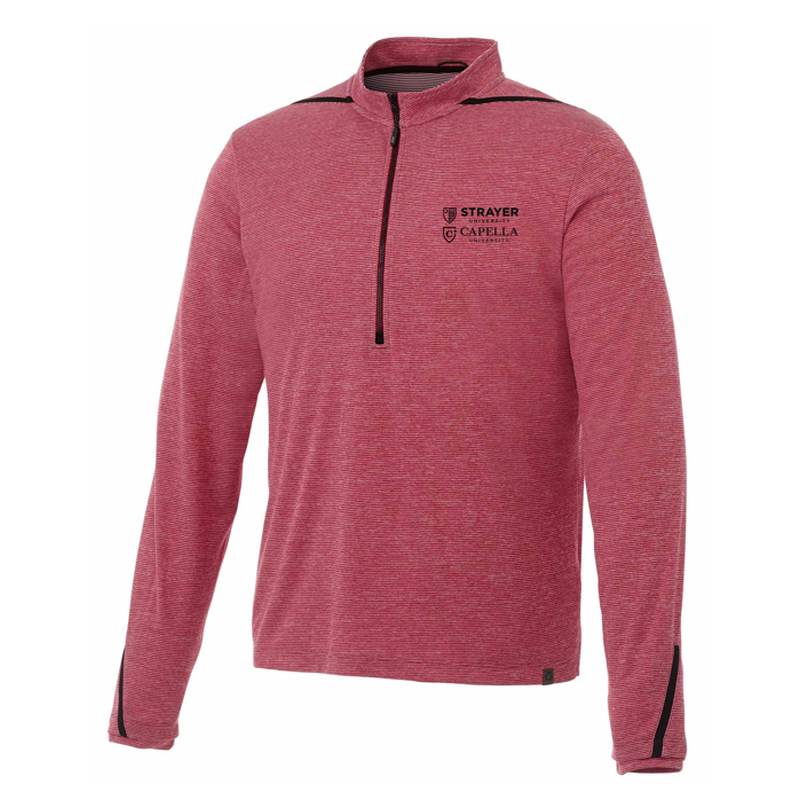 Men's DEGE Eco Knit Performance Half Zip - Vintage Red Heather/Black