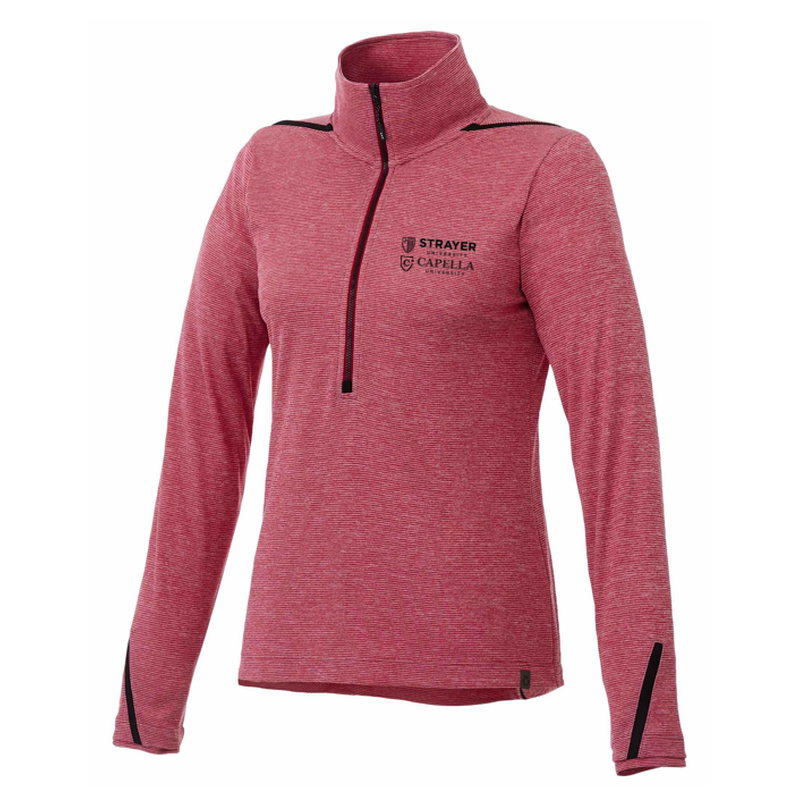 Women's DEGE Eco Knit Performance Half Zip - Vintage Red Heather/Black