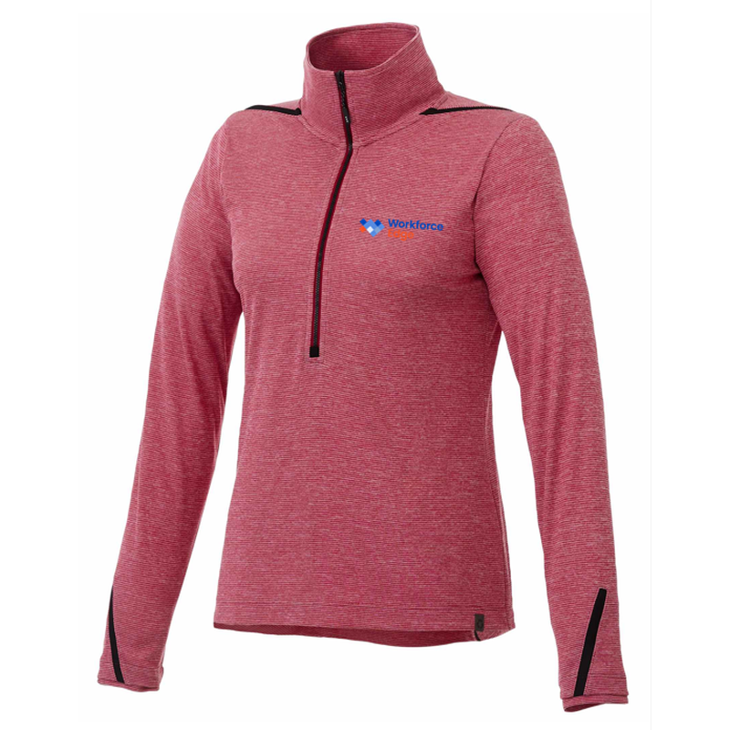 Women's DEGE Eco Knit Performance Half Zip - Vintage Red Heather/Black