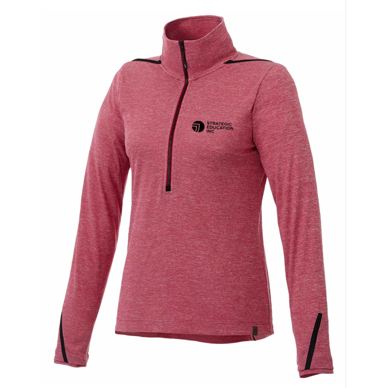 Women's DEGE Eco Knit Performance Half Zip - Vintage Red Heather/Black