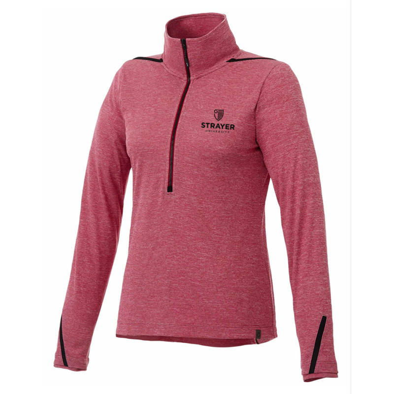 Women's DEGE Eco Knit Performance Half Zip - Vintage Red Heather/Black