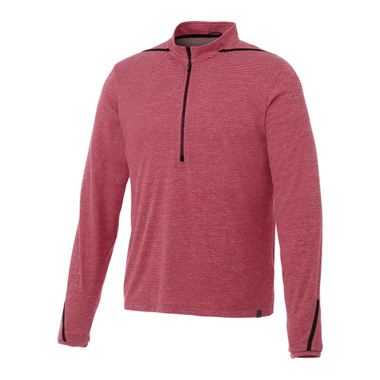 Men's DEGE Eco Knit Performance Half Zip - Vintage Red Heather/Black