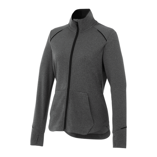 Women's TAMARACK Full Zip Performance Jacket with Thumb Holes - Black/Heather Charcoal