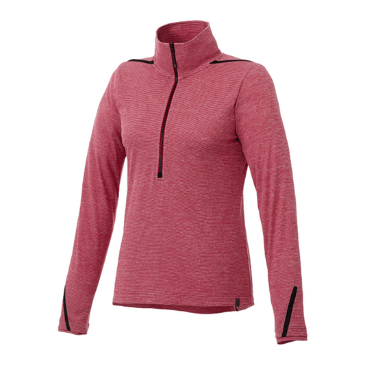 Women's DEGE Eco Knit Performance Half Zip - Vintage Red Heather/Black