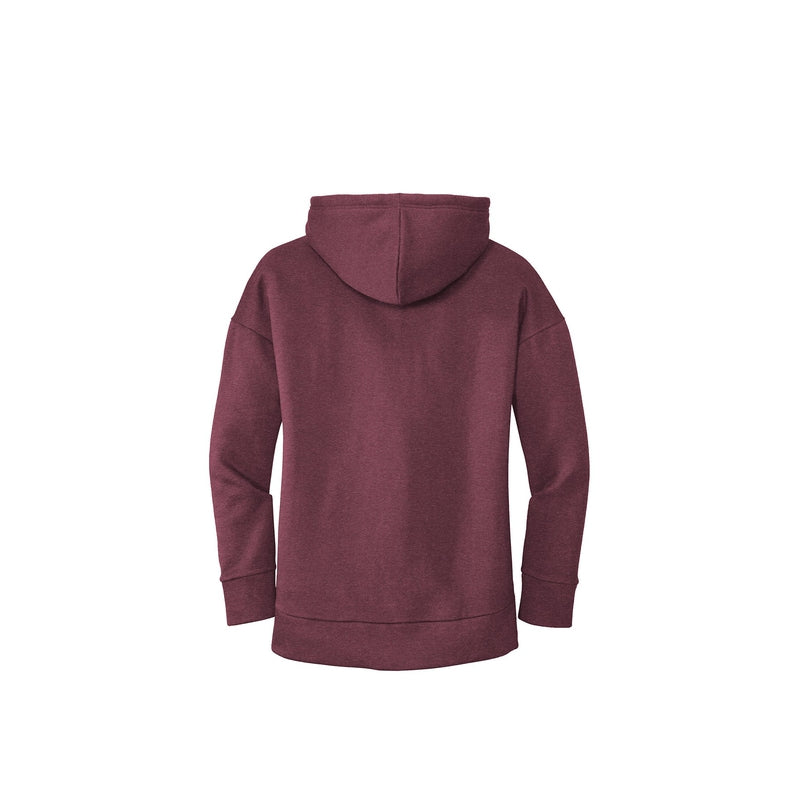 District® Women’s Perfect Weight® Fleece Drop Shoulder Full-Zip Hoodie - Heathered Loganberry