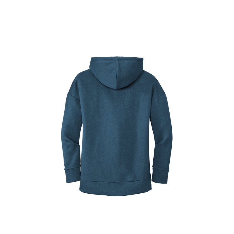 District® Women’s Perfect Weight® Fleece Drop Shoulder Full-Zip Hoodie - Heathered Poseidon Blue