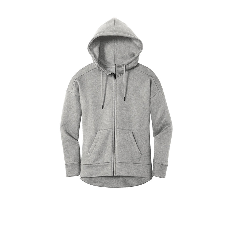 District® Women’s Perfect Weight® Fleece Drop Shoulder Full-Zip Hoodie - Heathered Steel