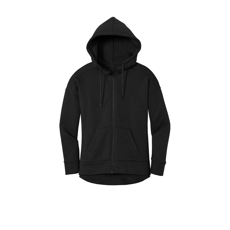 District® Women’s Perfect Weight® Fleece Drop Shoulder Full-Zip Hoodie - Black