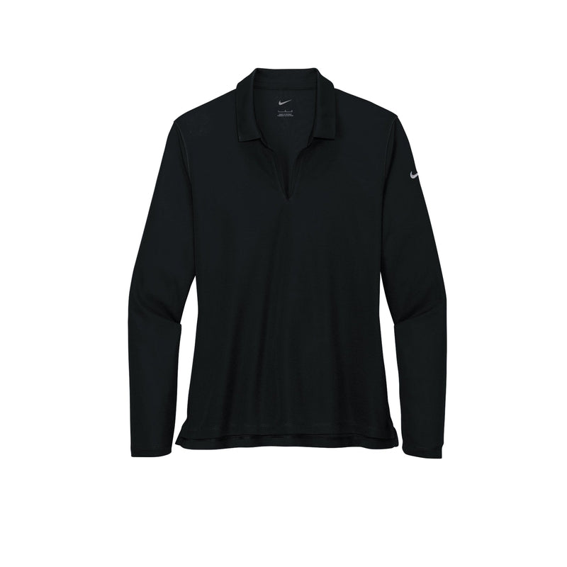 Nike Ladies Dri-FIT Micro Pique 2.0 Long Sleeve Polo - Black