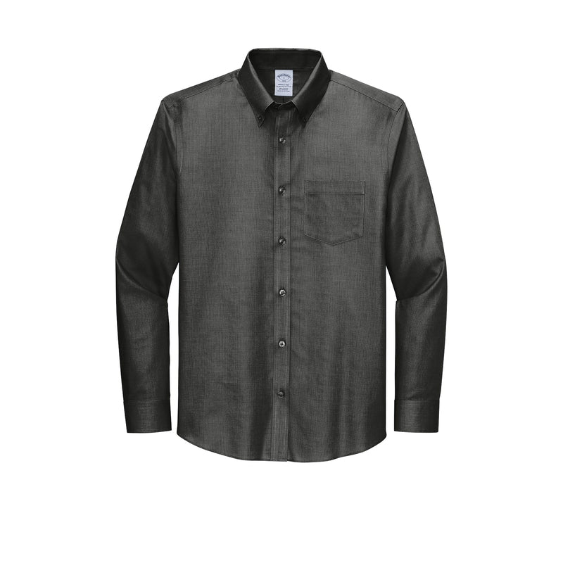 Brooks Brothers® Wrinkle-Free Stretch Nailhead Shirt - Deep Black