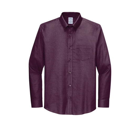 Brooks Brothers® Wrinkle-Free Stretch Nailhead Shirt - Navy Blazer/ Vintage Port