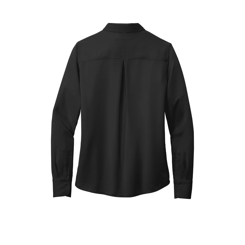 Brooks Brothers® Women’s Full-Button Satin Blouse - Deep Black