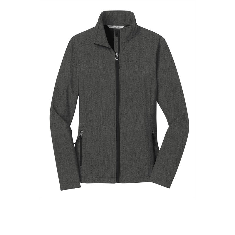 Port Authority® Ladies Core Soft Shell Jacket - Black Charcoal Heather